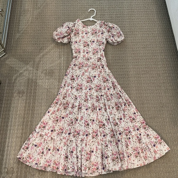 Floral maxi dress Petite 👗 US 0 Collective The Label Petite open back pink - Picture 7 of 11